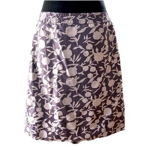 Boden Purple Gray Floral Straight Pencil lined Skirt Women's Size 10L